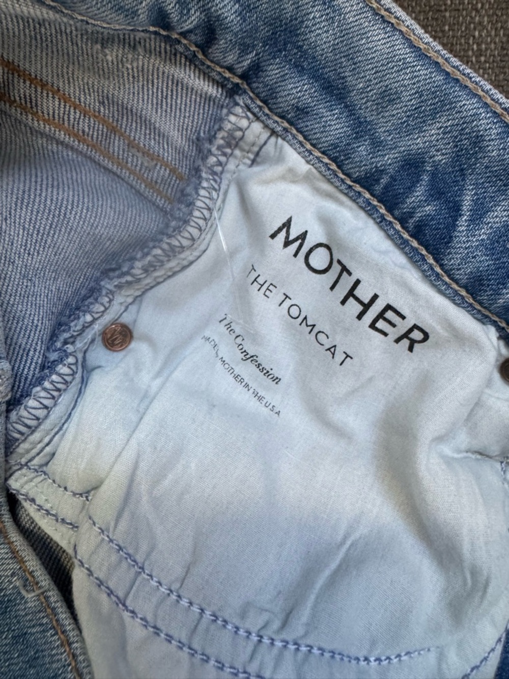Mother The Tomcat Confession Distressed Jeans High Rise Straight Crop 25 - Picture 5 of 10